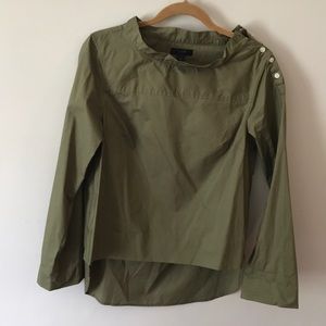 J. Crew Funnel Neck Top in Olive
